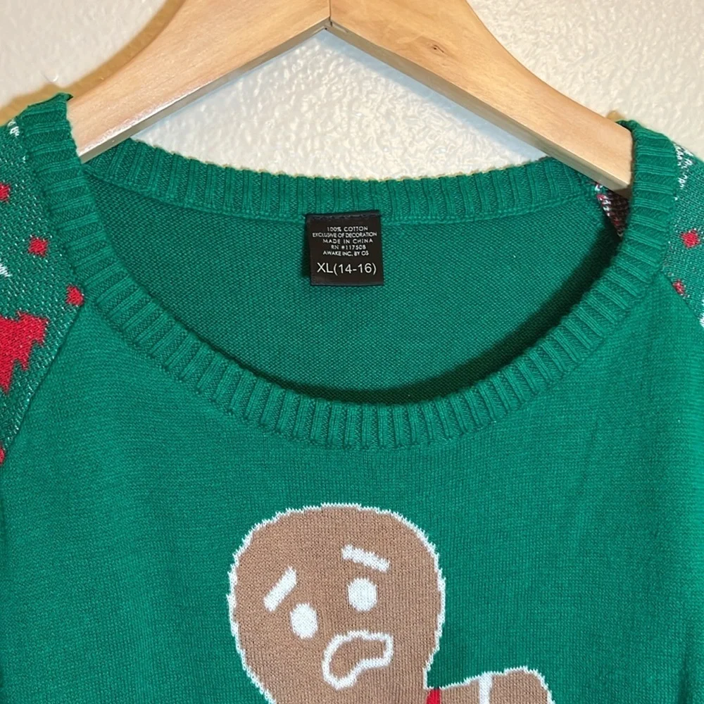 Ugly Christmas Oh Snap Gingerbread Man Sweater